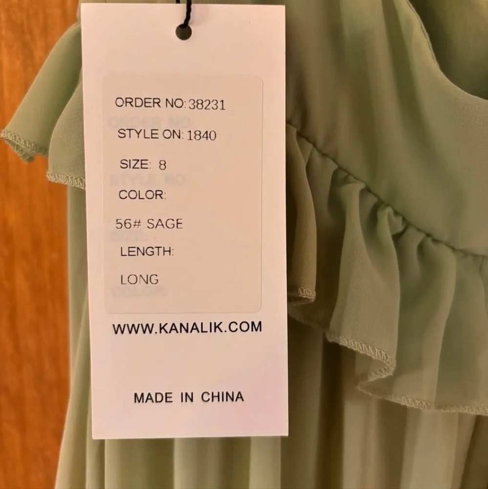 New Sage Green Bridesmaid Prom Boho Maxi Dress - Picture 7 of 8